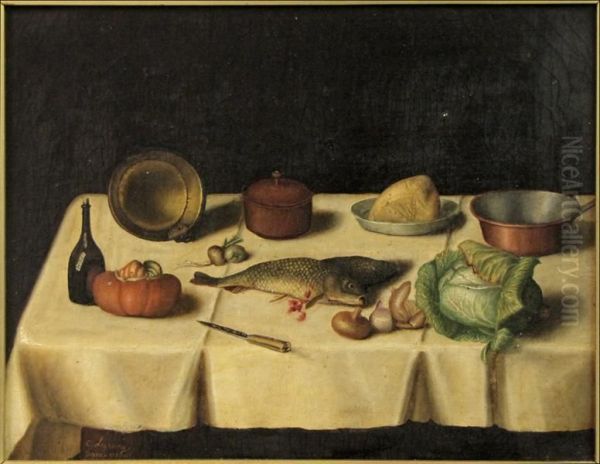 Le Groing Still Life Oil Painting by Charles Le Groing