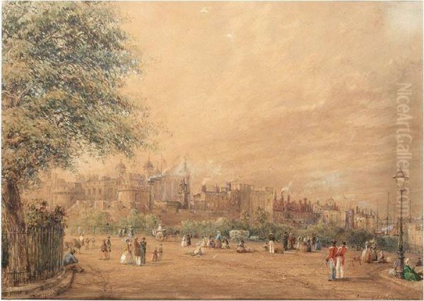 The Tower Of London Oil Painting by Henry Le Keux