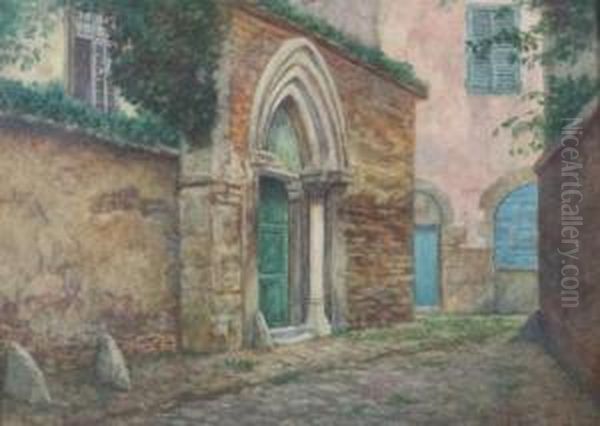 Thearched Doorway Oil Painting by Gaston Le Mains