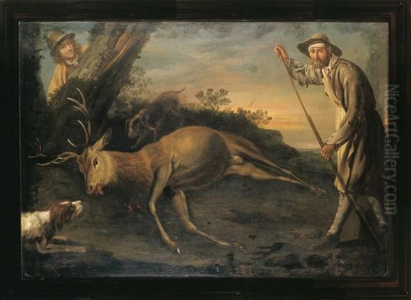 La Chasse Au Cerf Oil Painting by Le Maitre Des Corteges