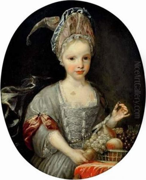 Portrait De Jeune Fille Oil Painting by Guillaume Le Marchand