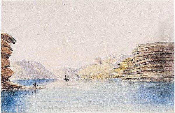 Sagone Near Evisa; Bonifacio, Corsica Oil Painting by John, Sir Le Marchant