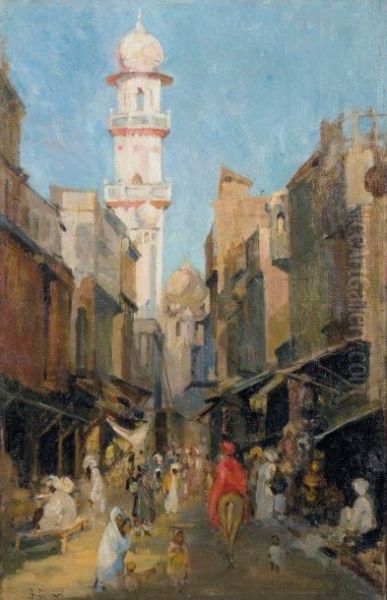 Rue Orientale Animee Oil Painting by Georges Le Mare