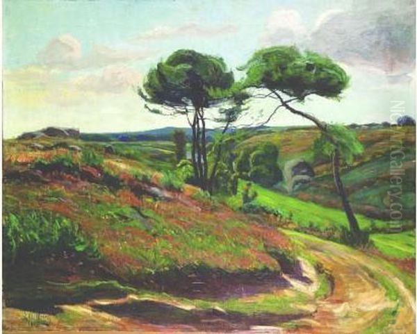 Hauts Plateaux Normands, Environ Des Petites Dalles Oil Painting by Georges Le Meilleur