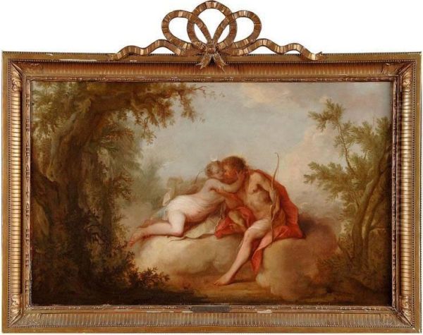 Diane Et Endymion Oil Painting by Francois Lemoine (see Lemoyne)