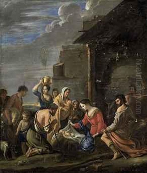 The Adoration Of The Shepherds Oil Painting by Mathieu Le Nain