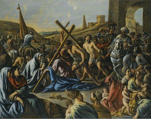 Christ Carrying The Cross Oil Painting by Mathieu Le Nain