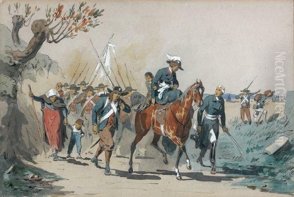 Cavalerie Oil Painting by Septime Emeric M. Le Pippre