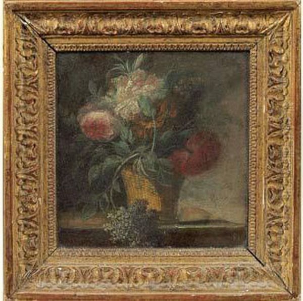 Bouquet De Fleurs Dans Un Vase Oil Painting by I.S.J. Le Riche