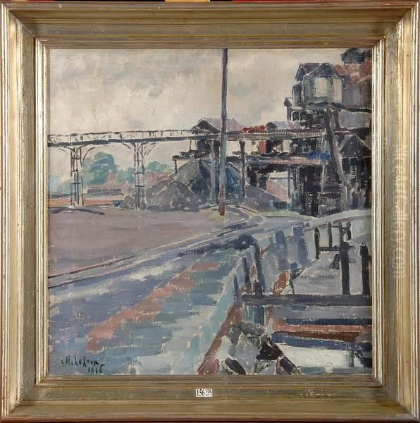 Site Industriel A Chatelet Oil Painting by Henri Le Roux