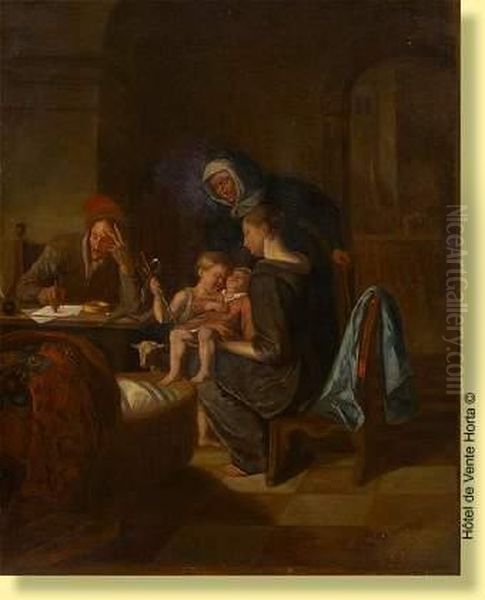 La Sainte Famille Oil Painting by J. Le Roy