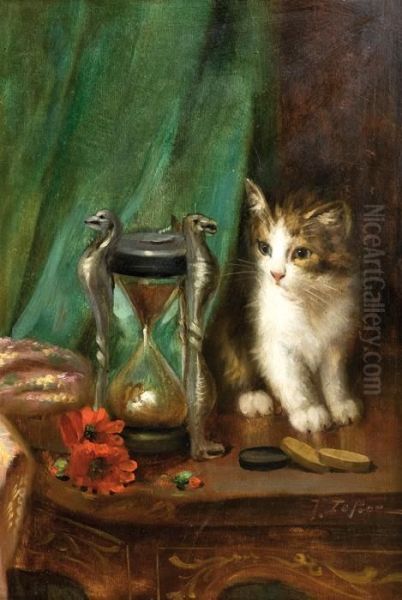 Gato Oil Painting by Jules Leroy