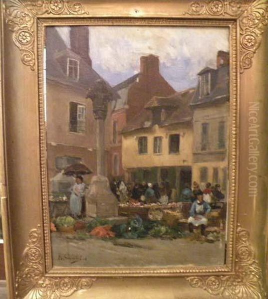 Kerdreoret Oil Painting by Gustave Edouard Le Senechal De Kerdreoret