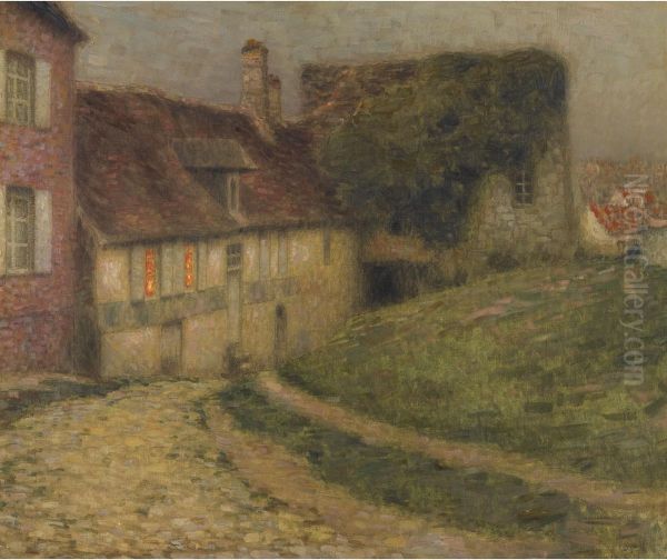 Vieilles Maisons Oil Painting by Henri Eugene Augustin Le Sidaner