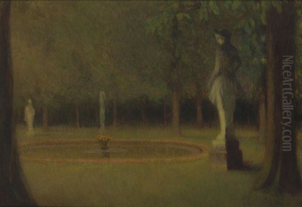 Les Statues Dans Le Parc De Versailles Oil Painting by Henri Eugene Augustin Le Sidaner