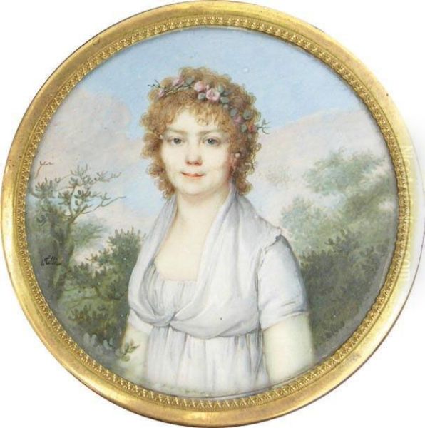 Portrait A Mi Oil Painting by Jean Baptiste Joseph Le Tellier