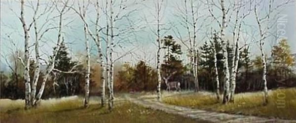 Wooded Landscape Oil Painting by Alice Frye Leach