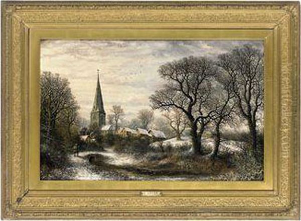 Winter In Walgrave Oil Painting by Charles Leaver