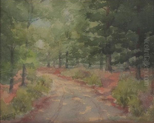 Country Path Oil Painting by Agnes Leavitt