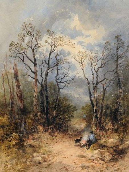 Le Repos Du Chasseur Oil Painting by Hippolyte Gabriel Lebas