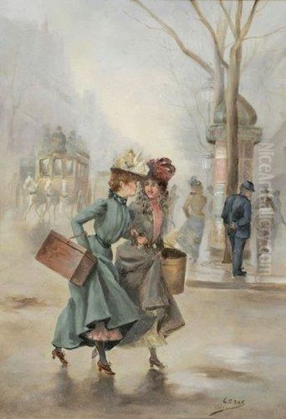 Paris Belle-epoque Oil Painting by Leonie Lebas