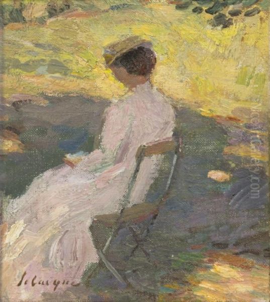 Jeune Femme Assise Dans Le Jardin Oil Painting by Henri Lebasque