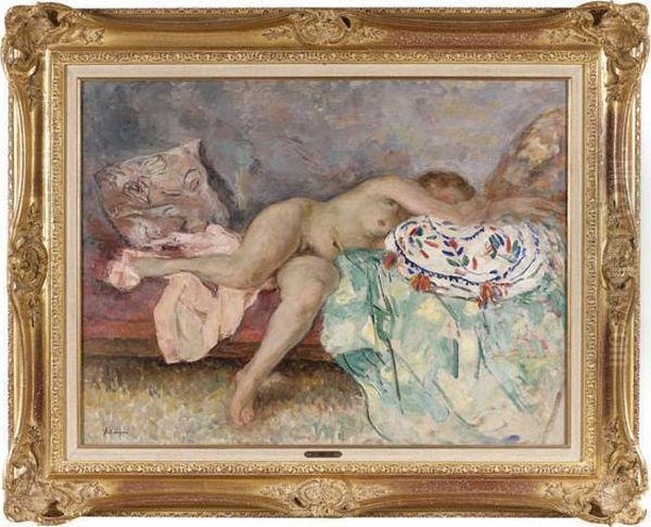 Nu Au Coussin Espagnol Oil Painting by Henri Lebasque