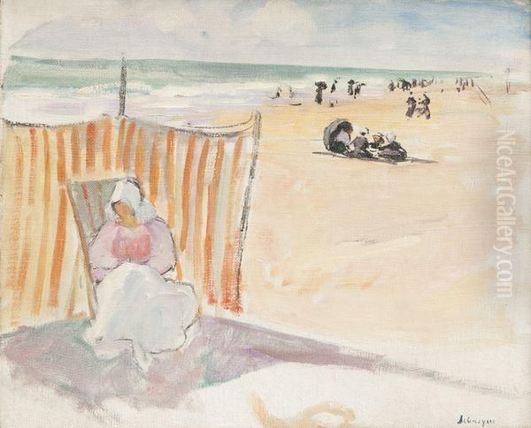 La Plage De Saint Jean De Monts Oil Painting by Henri Lebasque