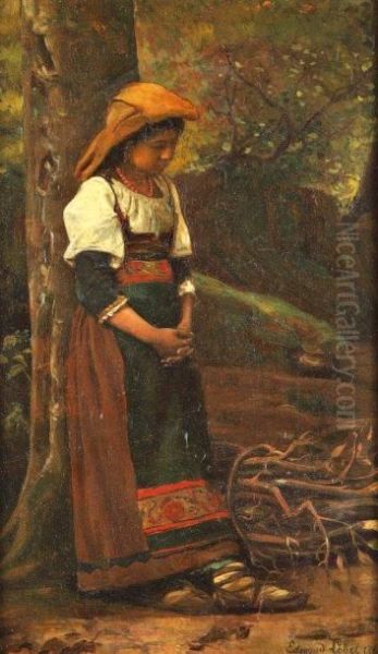 Jeune Boisiere Italienne Oil Painting by Edmond Lebel