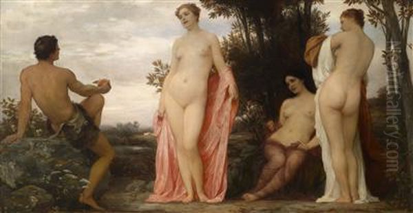 The Judgement Of Paris Oil Painting by Eduard Lebiedzki