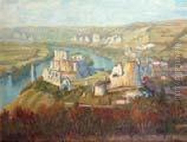 Vue De Chateau Gaillard Oil Painting by Maurice Leblanc