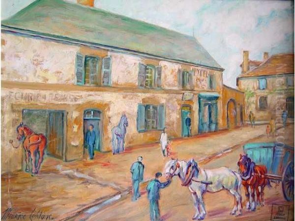 hotel Des Artistes A Fresselines  Oil Painting by Maurice Leblanc