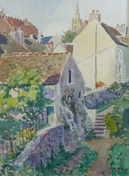 Rue De Village Oil Painting by Theodore Leblanc