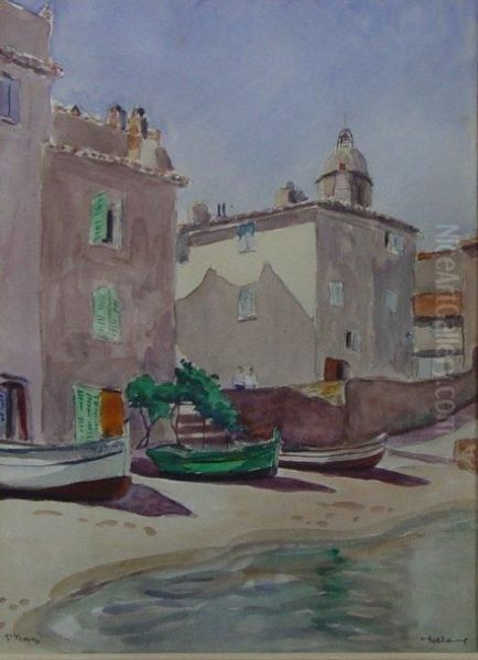 St Tropez Oil Painting by Theodore Leblanc