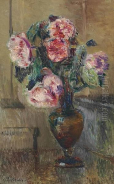 Vase De Fleurs Oil Painting by Albert Lebourg