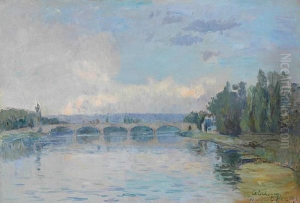 Le Pont De Maisons-laffittes Oil Painting by Albert Lebourg