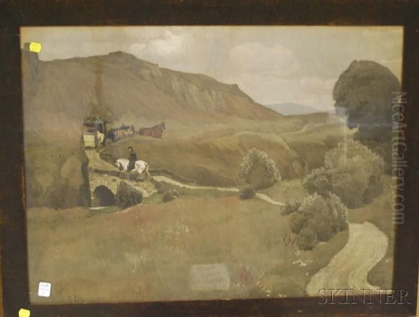 Highlands Road Lithograph Oil Painting by Georg Lebrecht