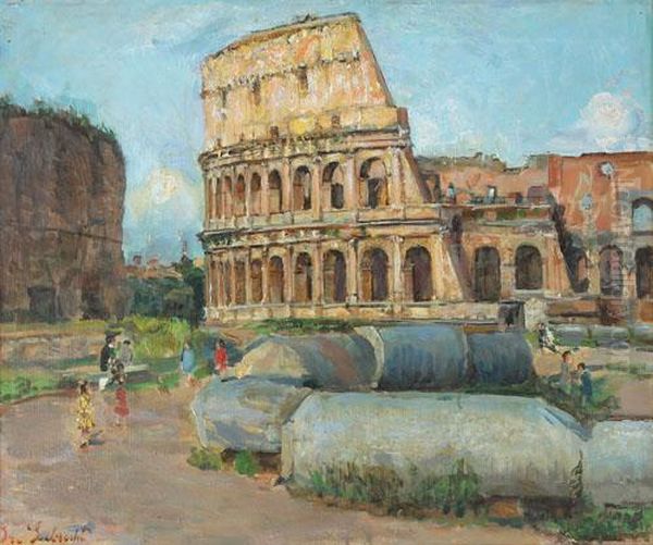 In Visita Al Colosseo Oil Painting by Ise Lebrecht