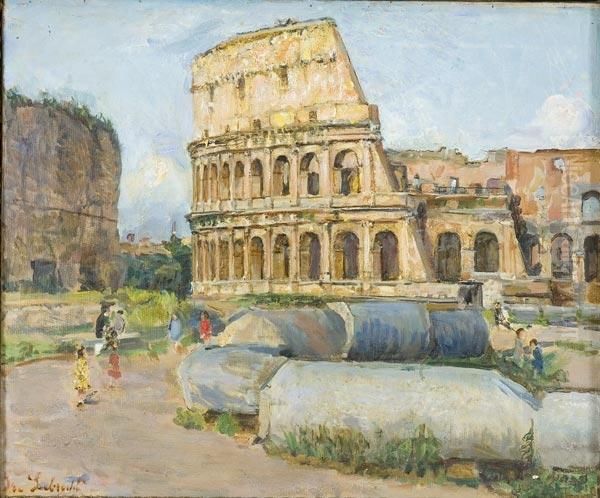 Veduta Del Colosseo Oil Painting by Ise Lebrecht