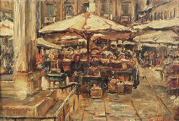 Verona, Piazza Delle Erbe Oil Painting by Ise Lebrecht