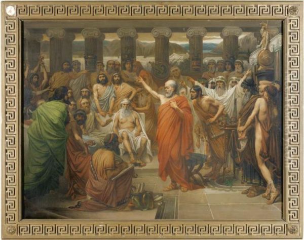 Socrates' Address Oil Painting by Louis J. Lebrun