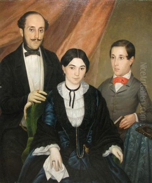 Familia Artistului Oil Painting by Constantine Lecca