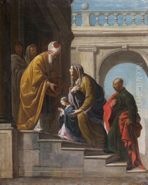 La Presentation De La Vierge Au Temple Oil Painting by Sebastien Ii Leclerc