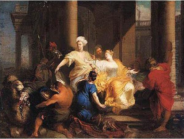 Achilles Discovered Among The Daughters Of Lycomedes Oil Painting by Sebastien Ii Leclerc