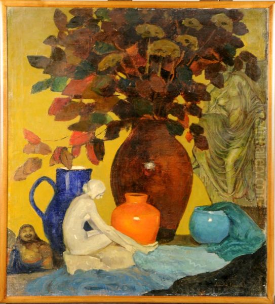 Nature Morte. Oil Painting by Emile Lecomte