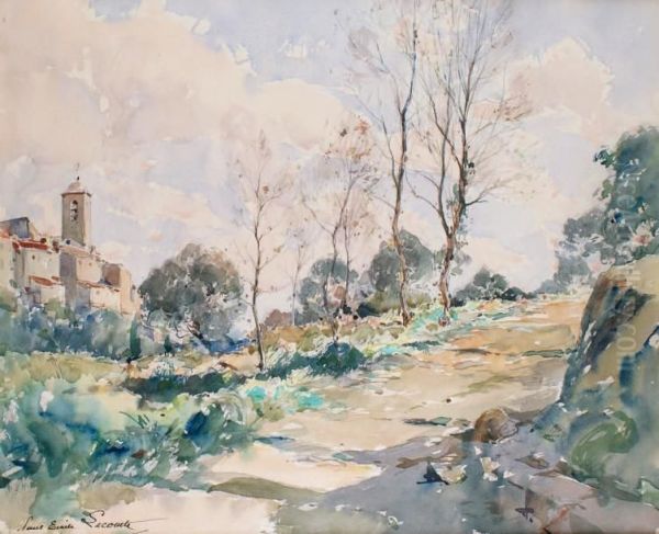 Village De Provence Oil Painting by Paul Emile Lecomte