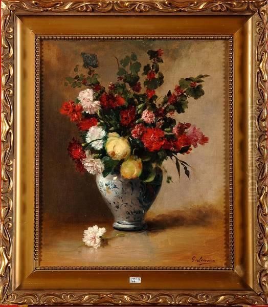 Vase De Fleurs Oil Painting by Gaston Alfred M. Lecreux