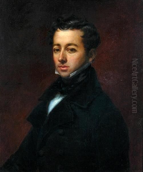 Portrait Of A Young Man Oil Painting by Jacques Joseph Lecurieux