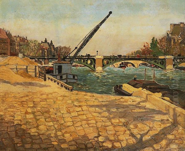 Paris, Les Quais De Seine Oil Painting by Jacques Lederer