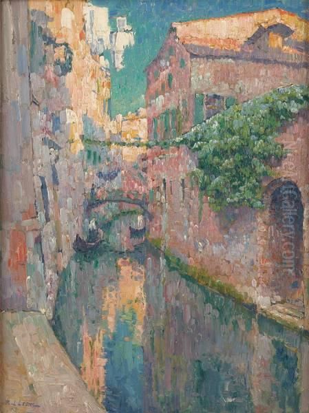 Canal A Venise Oil Painting by Paul Leduc